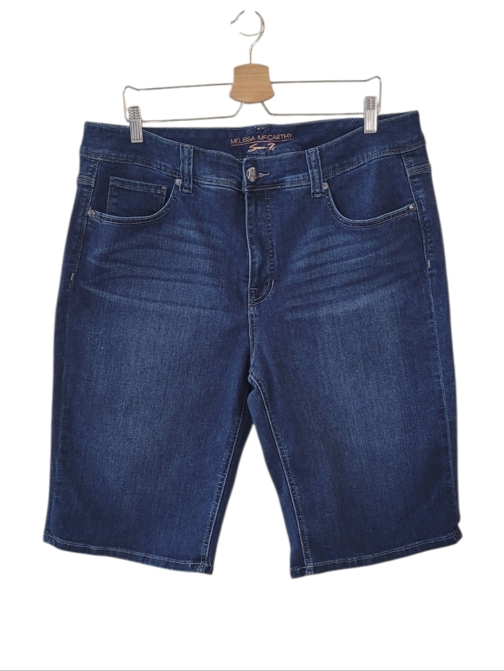 MELISSA MCCARTHY Seven7 Denim Below Knee Skimmer Shorts Size 18W
